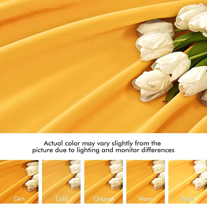 MIULEE Yellow Back Tab Blackout Curtains 120 Inch Long 2 Panels Set - Image 8