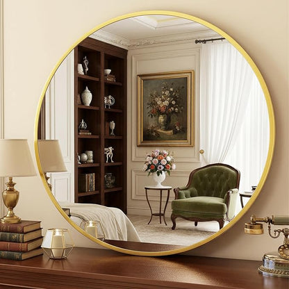 Antok 30 Inch Round Mirror for Wall, Round Bathroom Mirror, Circle Wall Mirrors by AntokMirror