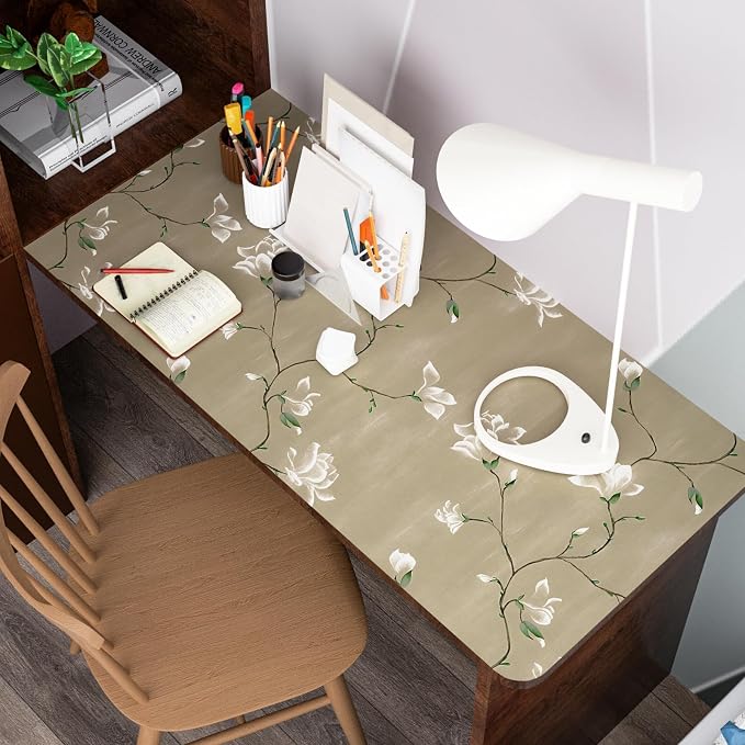 Laatse Floral Wallpaper Peel and Stick 17.5" x 118" Khaki Floral Contact Paper - Image 6