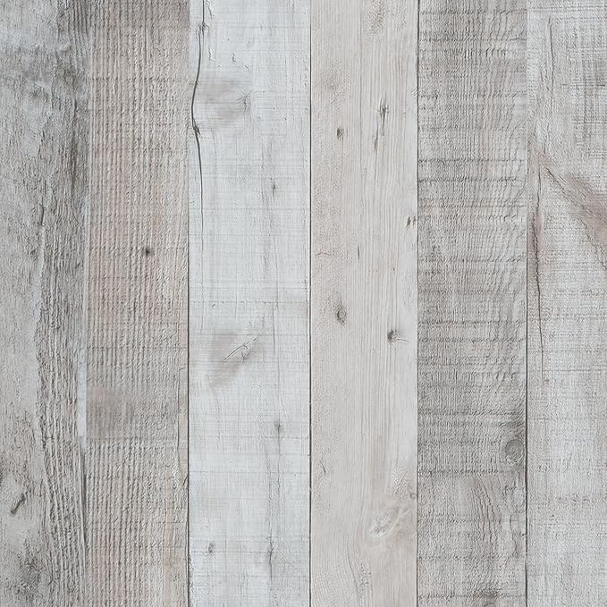 WENMER Gray Shiplap Peel and Stick Wallpaper, 17.71'' x 590'', Vintage Wood by WENMER