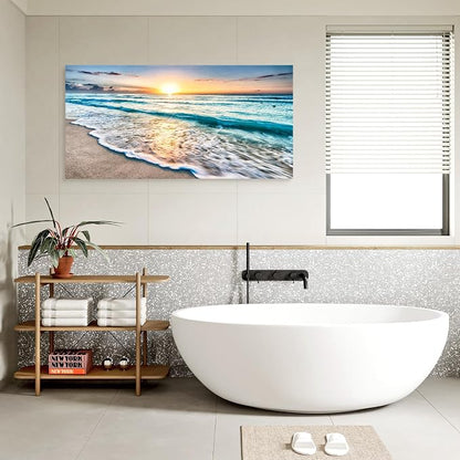 Baisuart S02298 Canvas Prints Wall Art Beach Sunset Ocean Waves Nature Pictures - Image 6