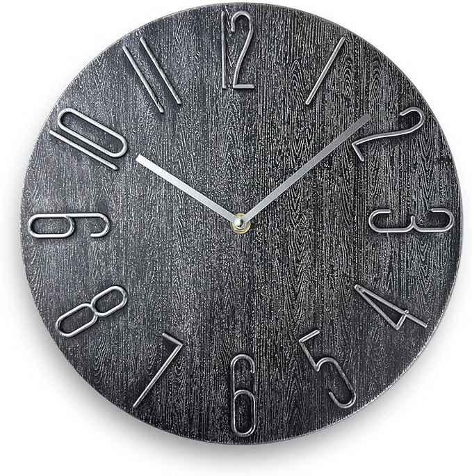 Wall Clock, Silent Clock, Wall Clocks Battery Operated， 12 inch Modern Wall by Fapugh