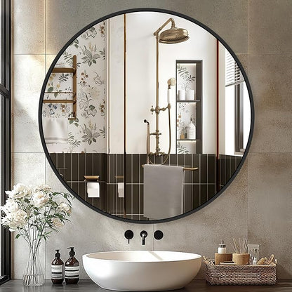 Black Bathroom Mirrors for Wall by Delma
