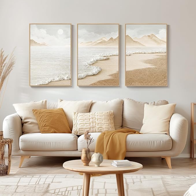 Framed Boho Coastal Beach Wall Art - Image 3