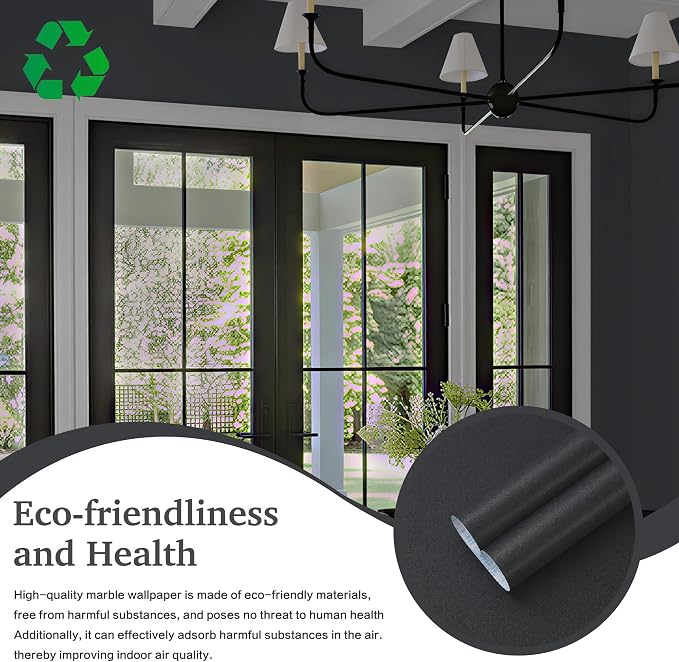 Dimoon 17.7''x236'' Peel and Stick Wallpaper Dark Grey Contact Paper - Image 2