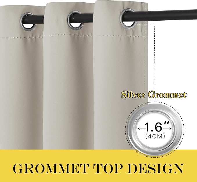 NICETOWN Blackout Kitchen Curtains 45 inch Length - Image 2