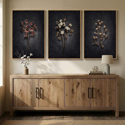 3 Piece Framed Vintage Botanical Wall Art - Image 5