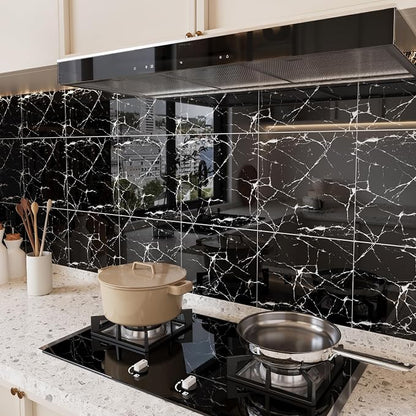 10pcs Peel and Stick Tile Shower Waterproof Marble Tiles Wall Panels, - Image 2
