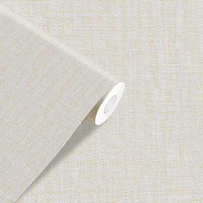 Yancorp 10ft Textured Fabric Cream Wallpaper Faux Grasscloth Beige Peel and by YancorpHomeDecor