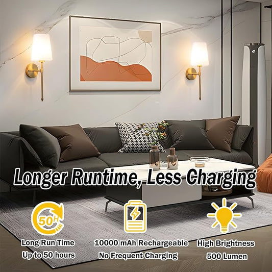 YHCDLAMP Battery Operated Wall Sconces Set of 2, Rechargeable Wireless Wall - Image 2
