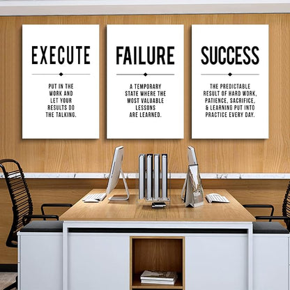 Framed Canvas Wall Art Success Quote, Office Wall Art, Positive Motivational - Image 4