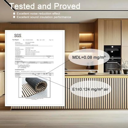 94.5 x 23.6 in Acoustic Wood Wall Panels, 3D Flexible Soundproof Wall Panels - Image 4