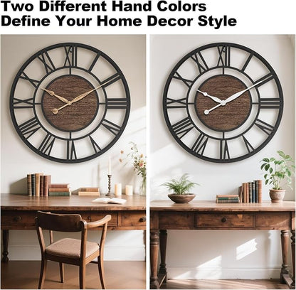 24 Inch Modern Decorative Metal Wall Clock - Image 2