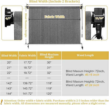 Shade&Beyond Custom Size Outdoor Roller Shades Cordless Patio Roll Up Blinds - Image 6