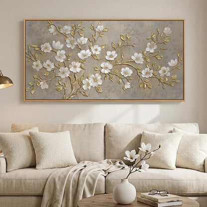 Large Framed Neutral Botanical Wall Art by Cuspin