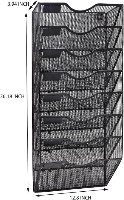 EASEPRES 8 Pocket Mesh Hanging Wall File Organizer, Wall Mounted Mail Paper - Image 2