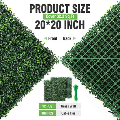 KASZOO 12 Pack 20"x20" Grass Wall Panels - Image 3