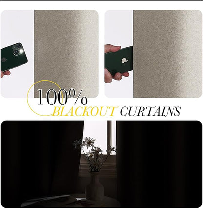 NICETOWN Linen 100% Blackout Insulated Patio Curtain 84" Long Burg, 1 Panel - Image 5