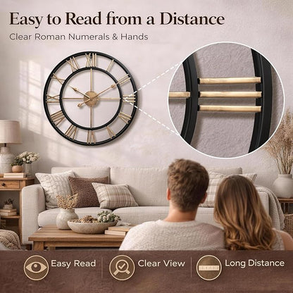 Pytha Sight 30 Inch Extra Large Giant Wall Clock, Oversized Round Silent - Image 6
