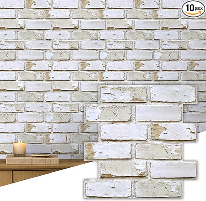 Commomy 10 Pcs 3D Brick Peel and Stick by CommomyDecor