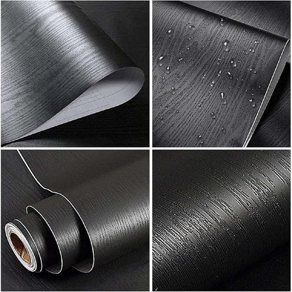practicalWs Black Wood Wallpaper 35.4 in x 118 in Peel and Stick Wallpaper - Image 6
