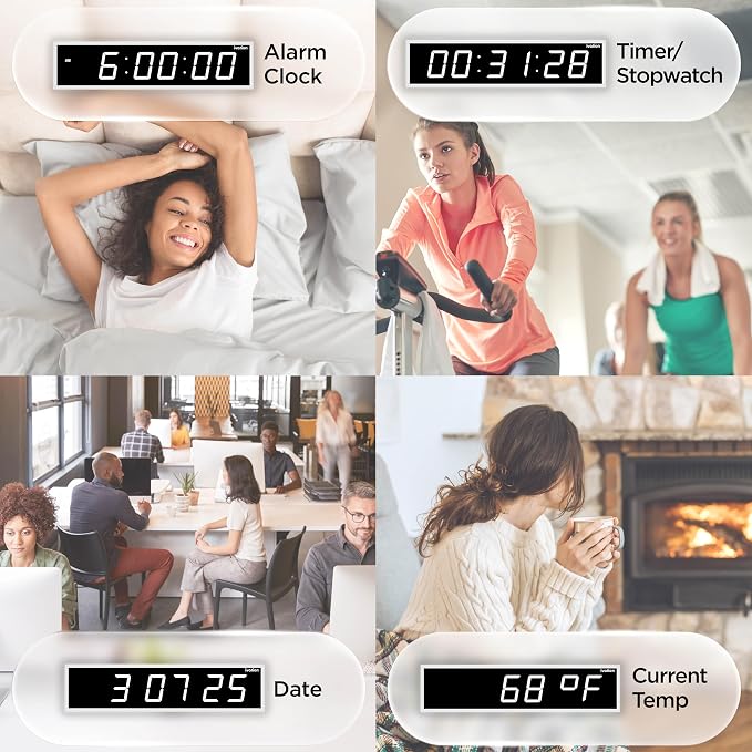 Ivation Huge Oversized 60" Large Digital LED Clock | Big Digital Clock - Image 3