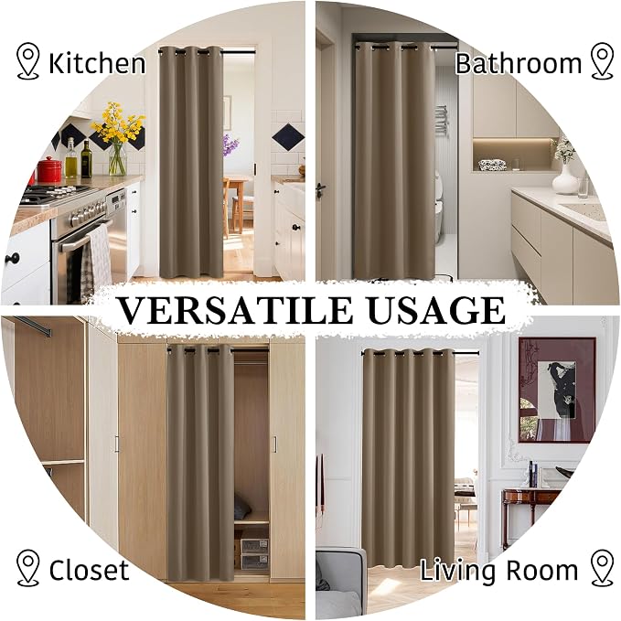 RYB HOME Extra Wide 100% Blackout Patio Door Curtain 96 inch Long, Grommet Room - Image 5