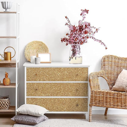 CRE8TIVE Champagne Gold Glitter Wallpaper Border Gold Peel and Stick Wallpaper - Image 5
