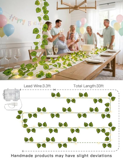 suddus Vines with Fairy Lights Battery & USB Powered Operated, 33ft 100 LED - Image 7