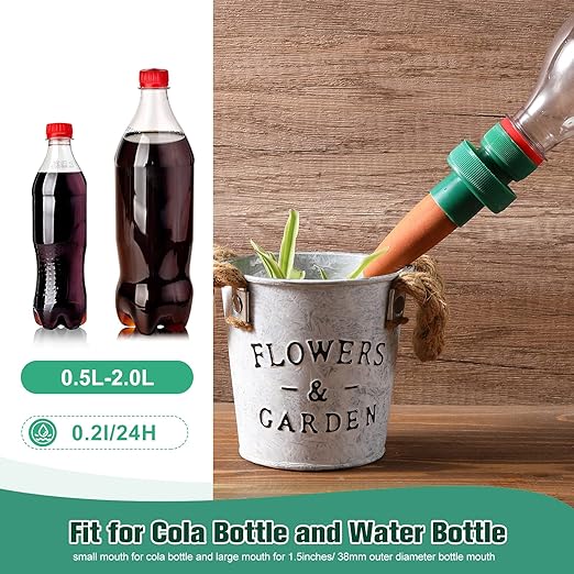 Patelai Terracotta Plant Watering Spikes Self to Use with Cola Bottles Houseplant Watering Stakes Automatic Irrigation System(15 Pack,Terracotta)