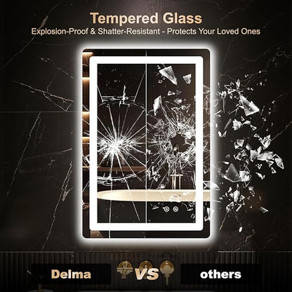 Delma LED Bathroom Mirror with Lights, 30x20 Vanity Mirror - Image 5