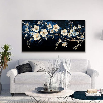 Suconvng White Flower Wall Art Canvas Wall Art Decor Set Home Wall Decor Modern - Image 4