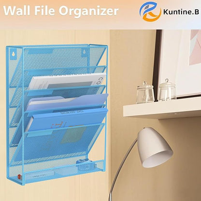 Kuntine.B 6-Tier Wall File Organizer Hanging File Organizer Cubicle Organizer - Image 6