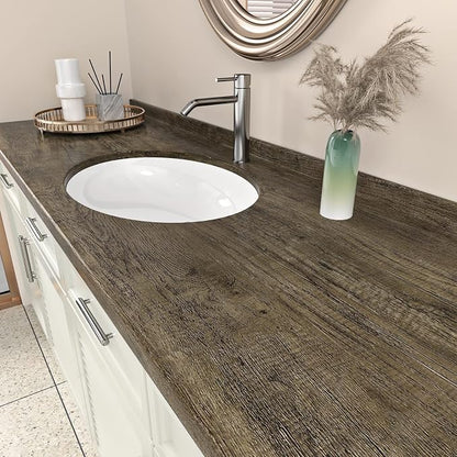 WESTICK 24"x394" Large Wood Contact Paper Peel and Stick Countertops Brown Wood - Image 3