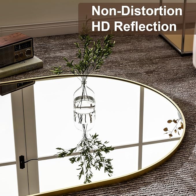 GLSLAND-34x76 inch Wall Mount Arched Full Length Mirror-Aluminum Alloy Frame - Image 4