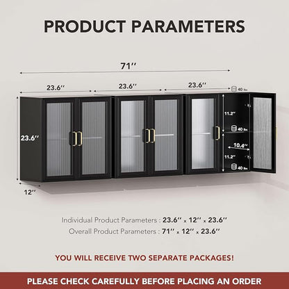 Furnaza LED Wall Storage Cabinets - Image 2