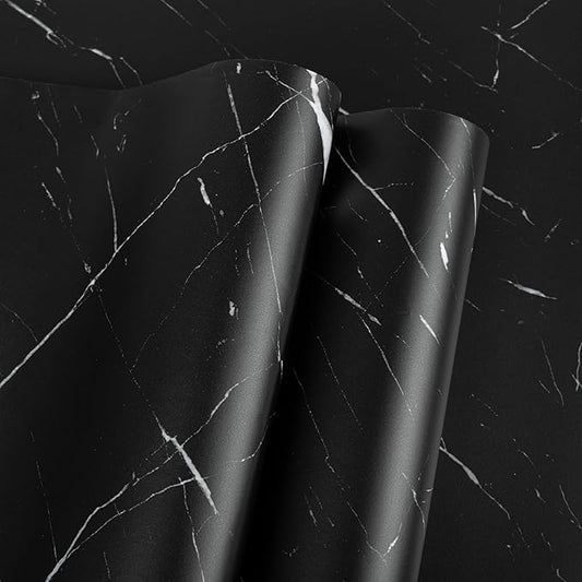 Abyssaly Black Marble Contact Paper Peel and Stick Countertops Waterproof Matte by Abyssaly