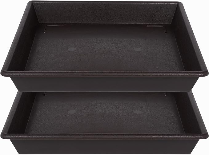 Square Plant Saucer 20 Inch 2 Pack, Large Plant Trays for Pots Heavy Duty Plastic Plant Saucers for Indoors Outdoors, Flower Pot No Holes Plant Lover Gardening Gifts