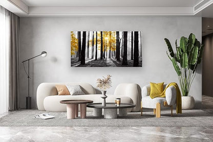 Cao Gen Decor Art S06362 Wall Art Canvas Painting Yellow Tree in Black and - Image 6