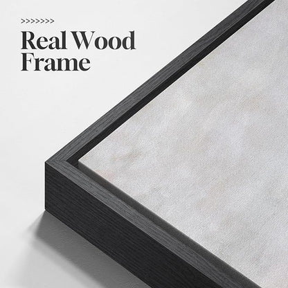 Framed Neutral Abstract Landscape Wall Art, Modern Gray Black Gold Canvas - Image 5
