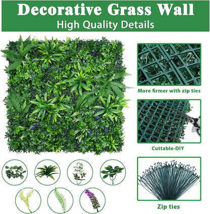 Yangrass 16pcs 20''x20'' Grass Wall Panels, Artificial Hedge Panels Greenery - Image 3