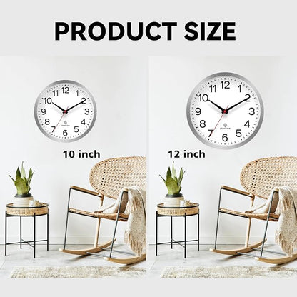 AKCISOT Atomic Silver Wall Clock Analog Clocks Battery Operated Clock - Image 5
