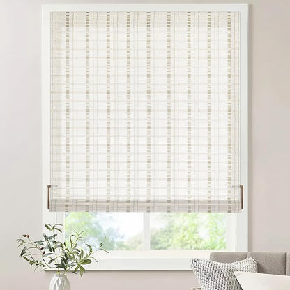 LazBlinds No Tools No Drill Bamboo Roller Shades, Custom Cordless Bamboo Blinds by LazBlinds