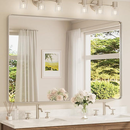 TETOTE 60 x 40 Inch Brushed Nickel Mirror by TETOTE