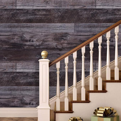 WENMER 17.71" x 118.1" Grey Wood Peel and Stick Shiplap Self-Adhesive Wallpaper - Image 3
