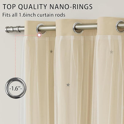XiDi Curtains for Bedroom Decor Beige34/72/1 - Image 2