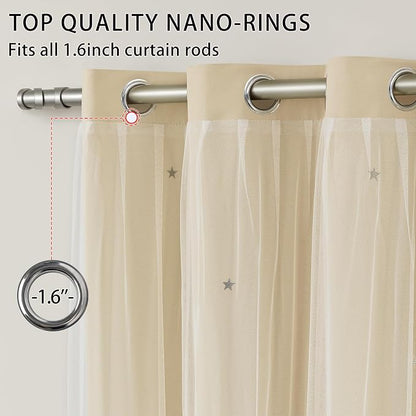 XiDi Curtains for Bedroom Decor Beige34/54/1 - Image 2