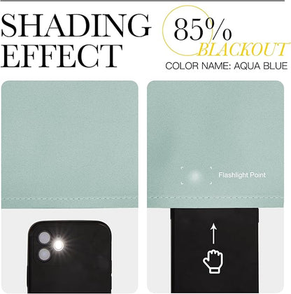 NICETOWN Kitchen Curtains, Short Blackout Curtains & Drapes, Aqua Blue - Image 4
