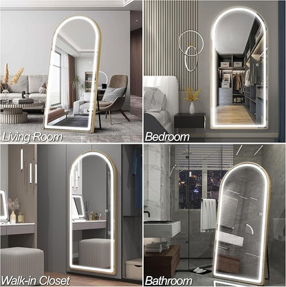 FENNIO Full Length Mirror with Lights, Free Standing Lighted Floor Mirror - Image 7