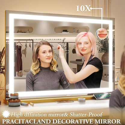 ROLOVE Vanity Mirror with Lights, LED Makeup Mirror, 10X Magnification - Image 5